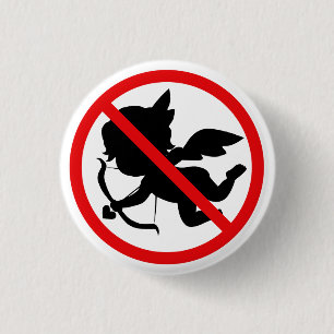 Badge Rond 2,50 Cm Bouton Interdire Cupid