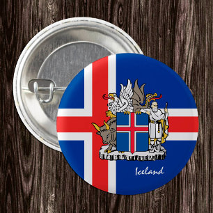 Badge Rond 2,50 Cm Bouton Islande, mode drapeau islandais patriotique