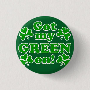 Badge Rond 2,50 Cm Bouton "J'ai mon vert allumé"