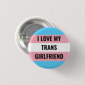 Badge Rond 2,50 Cm Bouton J'Aime Mon Trans Girlfriend (Devant & derrière)