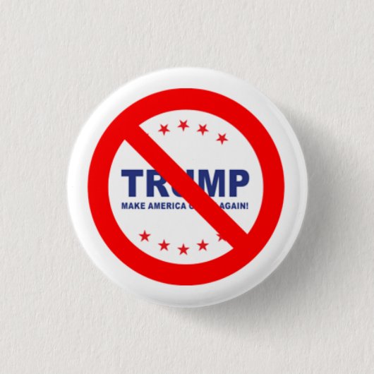 Badge Rond 2,50 Cm Bouton Jamais Trump (Devant)
