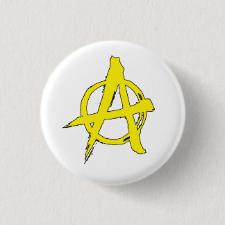 Badge Rond 2,50 Cm bouton jaune de symbole d'anarchie