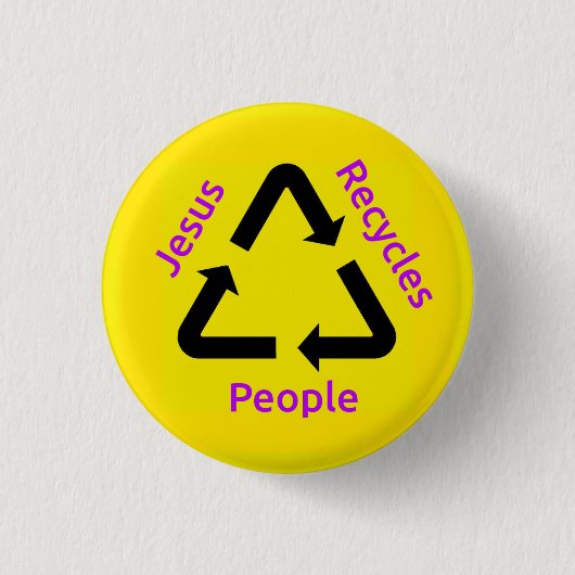 Badge Rond 2,50 Cm Bouton Jesus Recycles People (Devant)