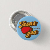 Badge Rond 2,50 Cm Bouton Jésus t'aime (Devant & derrière)