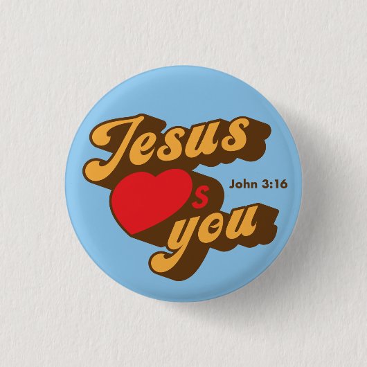 Badge Rond 2,50 Cm Bouton Jésus t'aime (Devant)