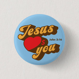 Badge Rond 2,50 Cm Bouton Jésus t'aime