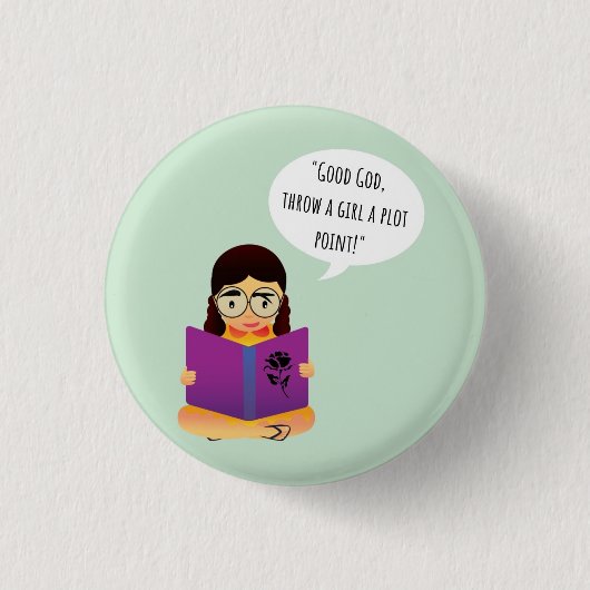 Badge Rond 2,50 Cm Bouton Jeter Une Fille Un Point De Fente (Devant)