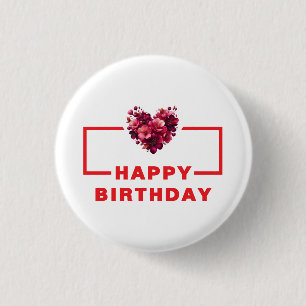Badge Rond 2,50 Cm Bouton Joyeux anniversaire - Parfait pour les part