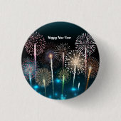Badge Rond 2,50 Cm Bouton Joyeux feu d'artifice du Nouvel An (Devant)