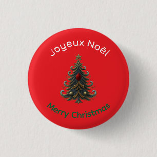 Badge Rond 2,50 Cm Bouton Joyeux Noël - Merry Christmas