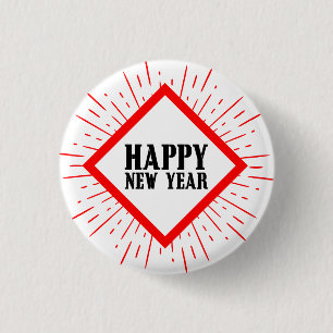 Badge Rond 2,50 Cm Bouton Joyeux Nouvel An