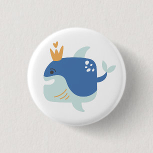 Badge Rond 2,50 Cm Bouton King Whale