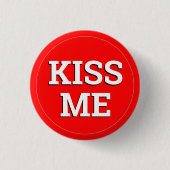 Badge Rond 2,50 Cm Bouton KISS ME fun / Retro Party - rouge (Devant)