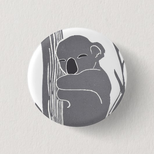 Badge Rond 2,50 Cm Bouton Koala dormant (Devant)