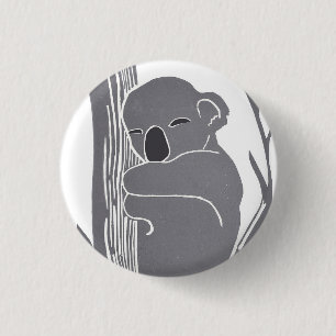 Badge Rond 2,50 Cm Bouton Koala dormant