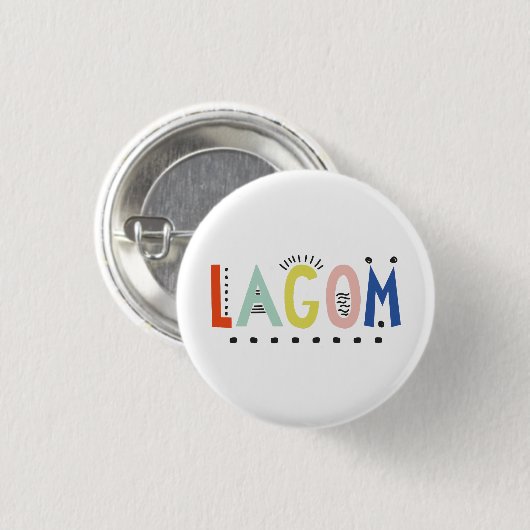 Badge Rond 2,50 Cm Bouton Lagom Colours (Devant & derrière)