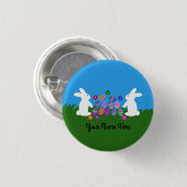 Badge Rond 2,50 Cm Bouton Lapin de Pâques #1 (Devant & derrière)