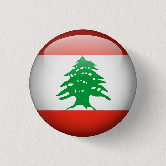 Badge Rond 2,50 Cm Bouton Liban (Devant)