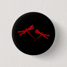 Bouton Libellule - Rouge