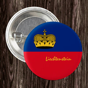 Badge Rond 2,50 Cm Bouton Liechtenstein, drapeau patriotique Liechten