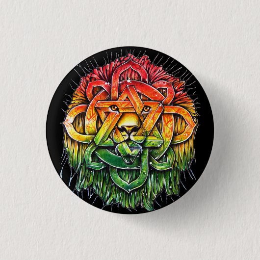 Badge Rond 2,50 Cm Bouton Lion Zion - M1 (Devant)