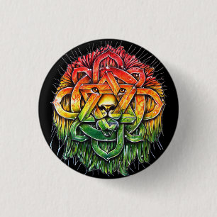 Badge Rond 2,50 Cm Bouton Lion Zion - M1