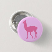 Badge Rond 2,50 Cm Bouton Llama rose (Devant & derrière)