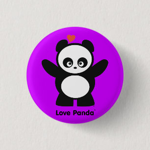 Badge Rond 2,50 Cm Bouton Love Panda®