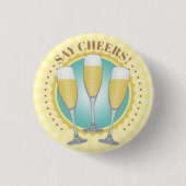 Badge Rond 2,50 Cm Bouton Lunettes de Champagne (Devant)