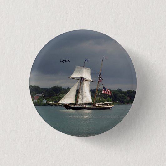 Badge Rond 2,50 Cm Bouton Lynx (Devant)