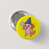 Badge Rond 2,50 Cm Bouton Magicien Axolotl (Devant & derrière)