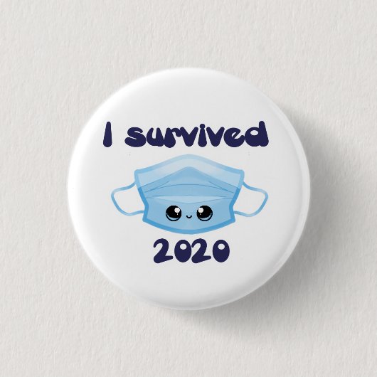 Badge Rond 2,50 Cm Bouton Masque 2020 Survived (Devant)