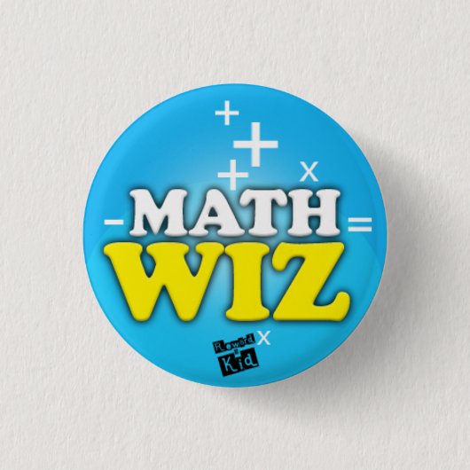 Badge Rond 2,50 Cm Bouton Math wiz (Devant)