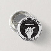 Badge Rond 2,50 Cm Bouton Mathématiciens pour l'égalité (Devant & derrière)