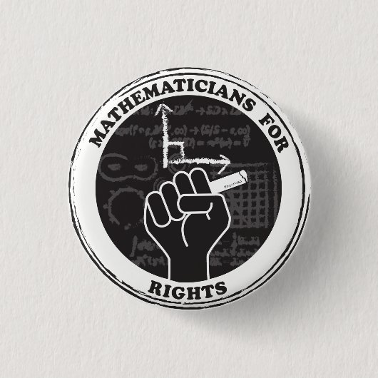 Badge Rond 2,50 Cm Bouton Mathématiciens pour les droits (Devant)