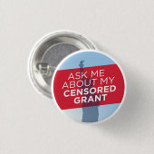 Badge Rond 2,50 Cm Bouton "Me demander à propos de ma subvention cens (Devant & derrière)