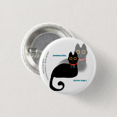 Badge Rond 2,50 Cm Bouton Mème de chat noir (Devant & derrière)