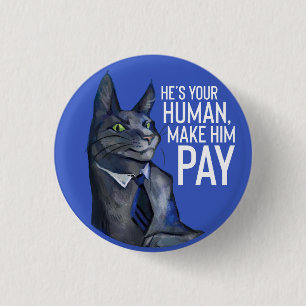 Badge Rond 2,50 Cm Bouton Meow Meow Pufffytail