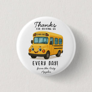 Badge Rond 2,50 Cm Bouton Merci conducteur de bus scolaire, conduite