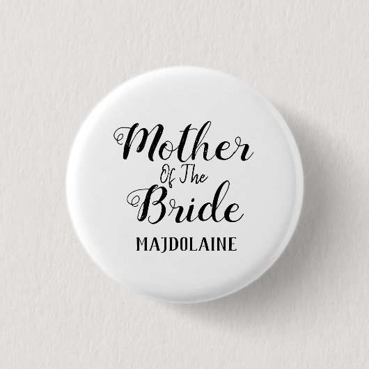 Badge Rond 2,50 Cm Bouton Mère De La Mariée (Devant)