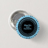 Badge Rond 2,50 Cm Bouton Merlin était dyslexique (Devant & derrière)