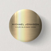 Badge Rond 2,50 Cm Bouton métallique en acier inoxydable or (Devant)