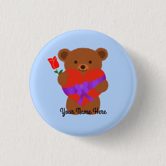 Badge Rond 2,50 Cm Bouton mignon Ours en peluche #1 (Devant)