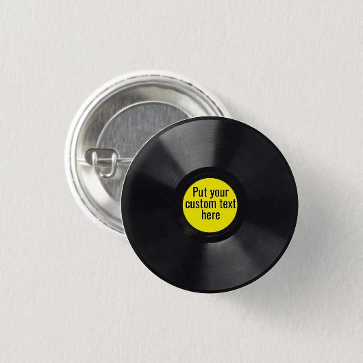 Badge Rond 2,50 Cm Bouton mini vinyle LP (Devant & derrière)