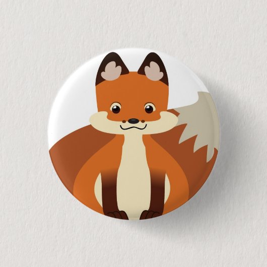 Badge Rond 2,50 Cm Bouton minuscule de Fox rouge (Devant)