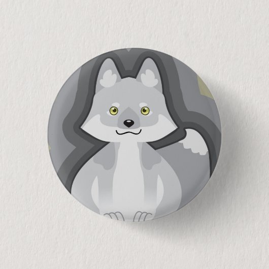 Badge Rond 2,50 Cm Bouton minuscule de loup blanc (Devant)