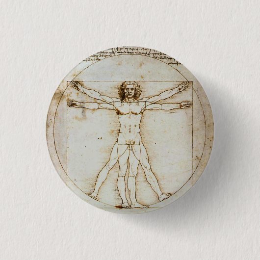 Badge Rond 2,50 Cm Bouton minuscule de Vitruvian Man (Devant)