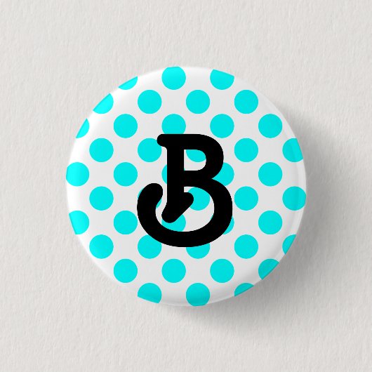 Badge Rond 2,50 Cm Bouton Monogramme B (Devant)