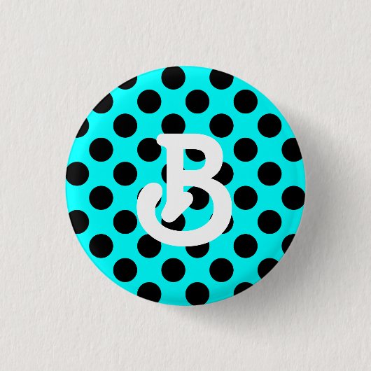 Badge Rond 2,50 Cm Bouton Monogramme B (Devant)