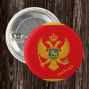 Badge Rond 2,50 Cm Bouton Monténégro, drapeau patriotique Monténégro
